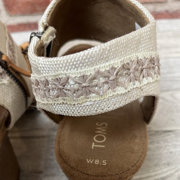 Custom Embellished Tan Canvas Heels - Picture 7 of 7